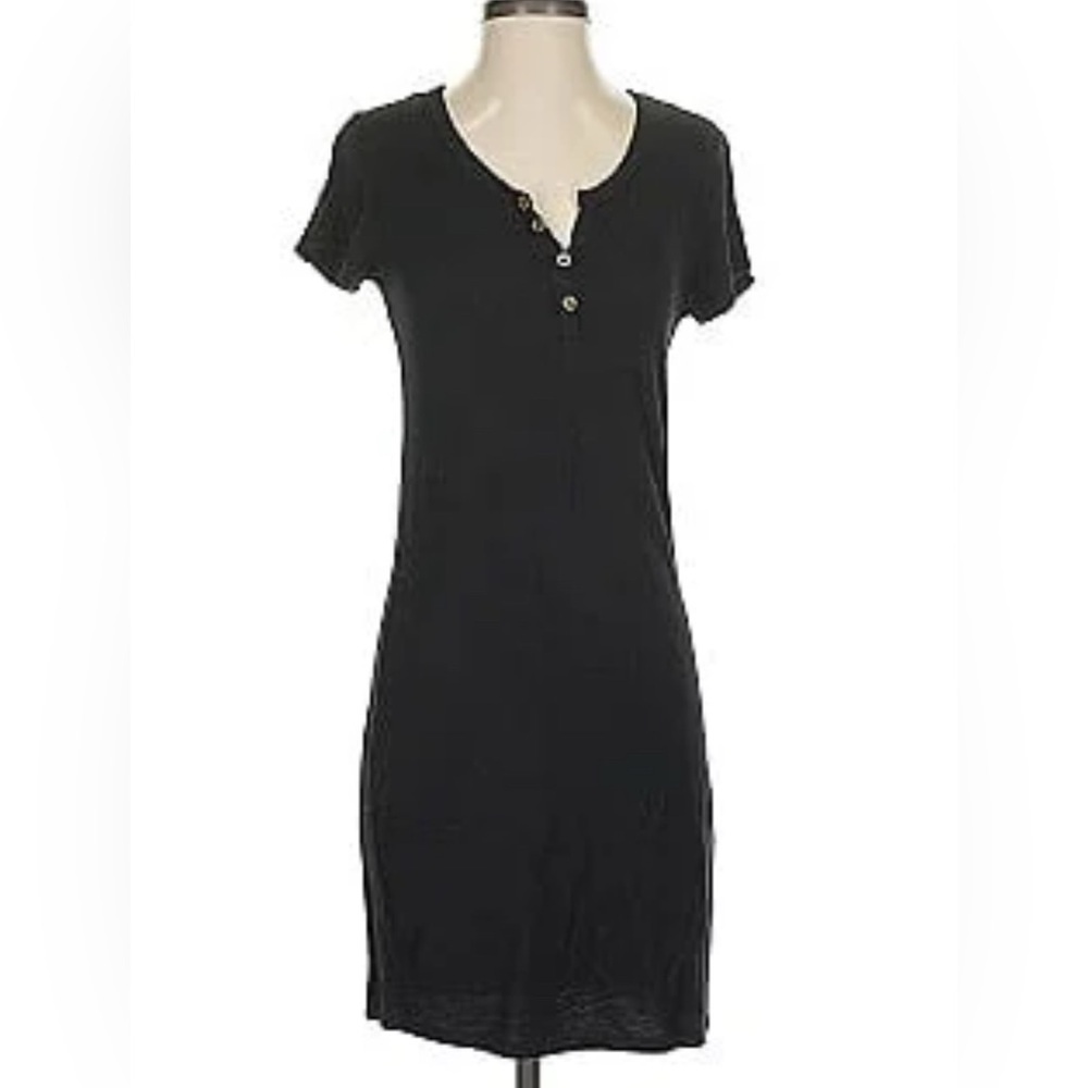 💥Antistar Black V-Neck Buttoned Detail Black Dress M - Picture 2 of 7